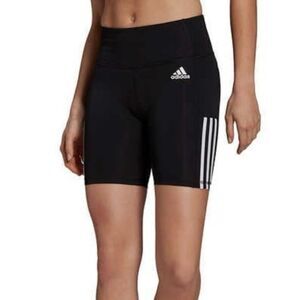 Adidas Primegreen Aeroready Black Bike Shorts with Classic White Stripes Sz XL